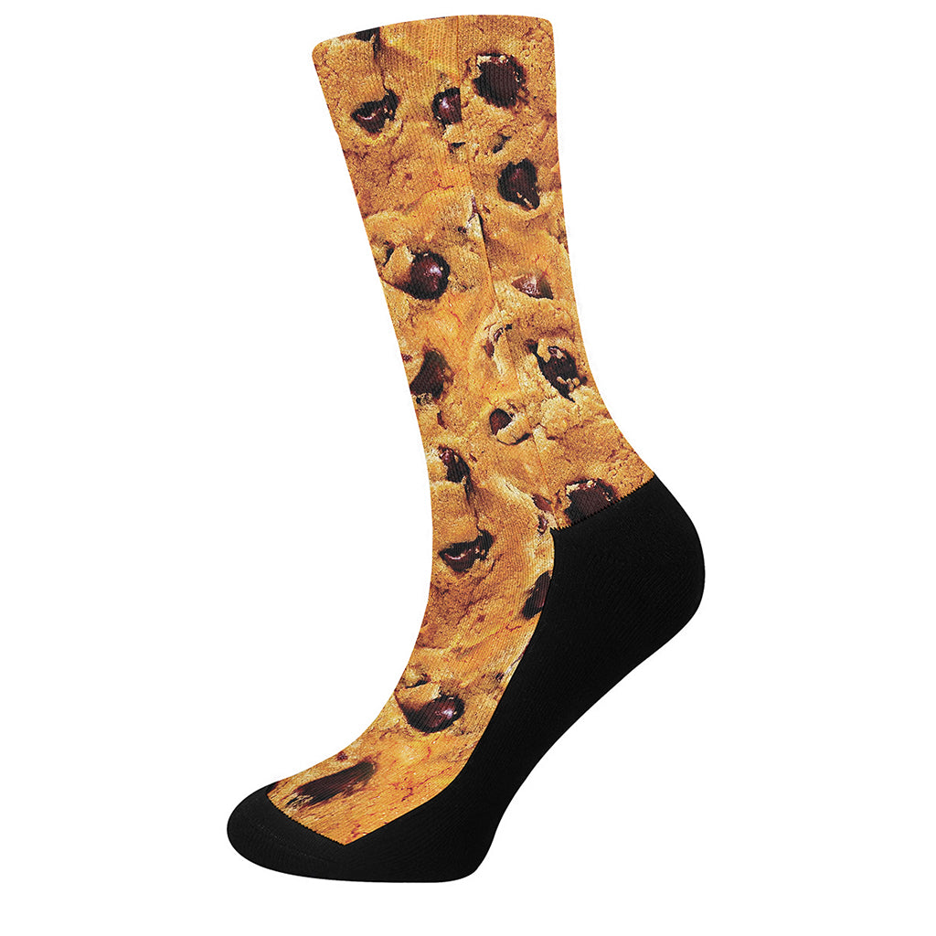 Chocolate Chip Cookie Print Crew Socks