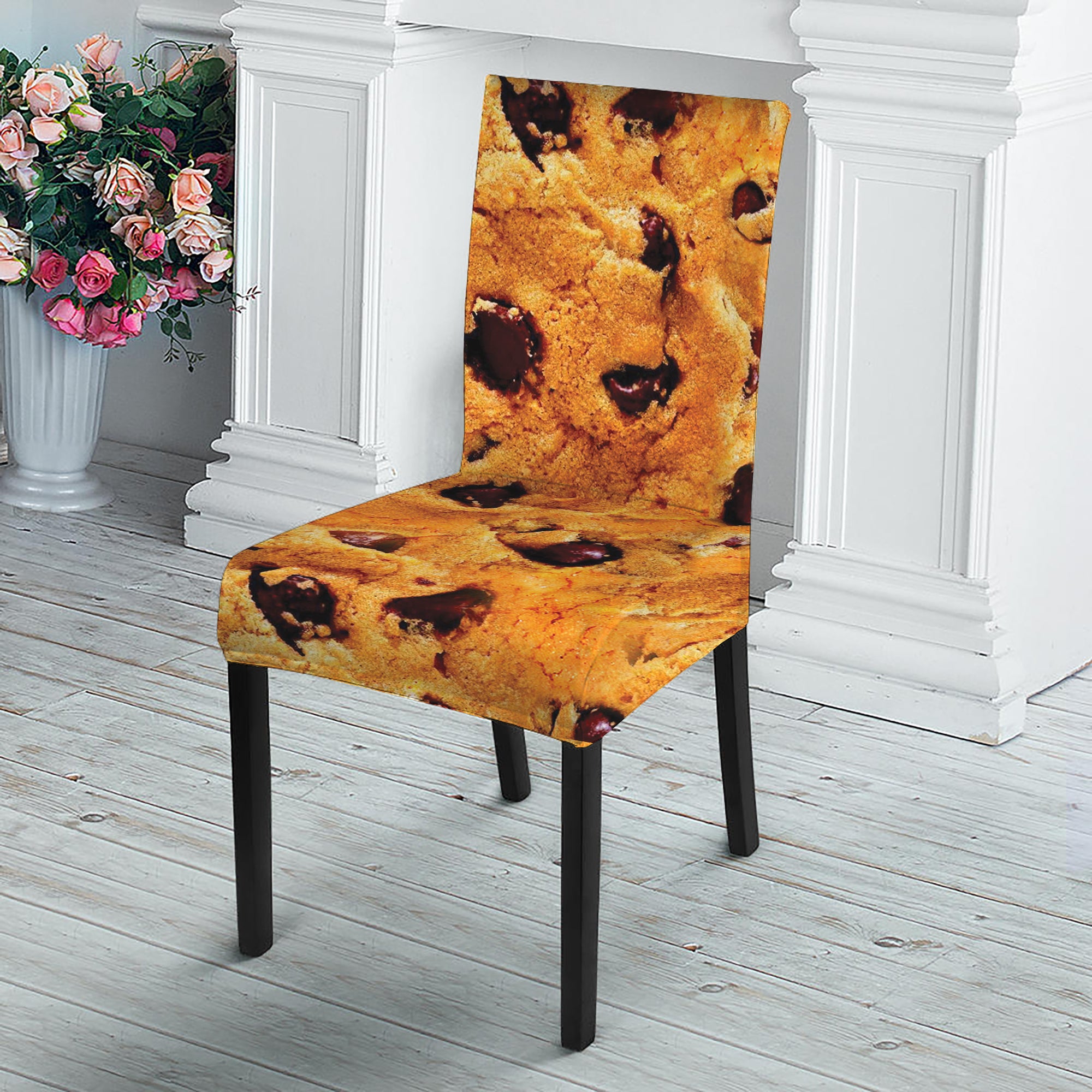 Chocolate Chip Cookie Print Dining Chair Slipcover