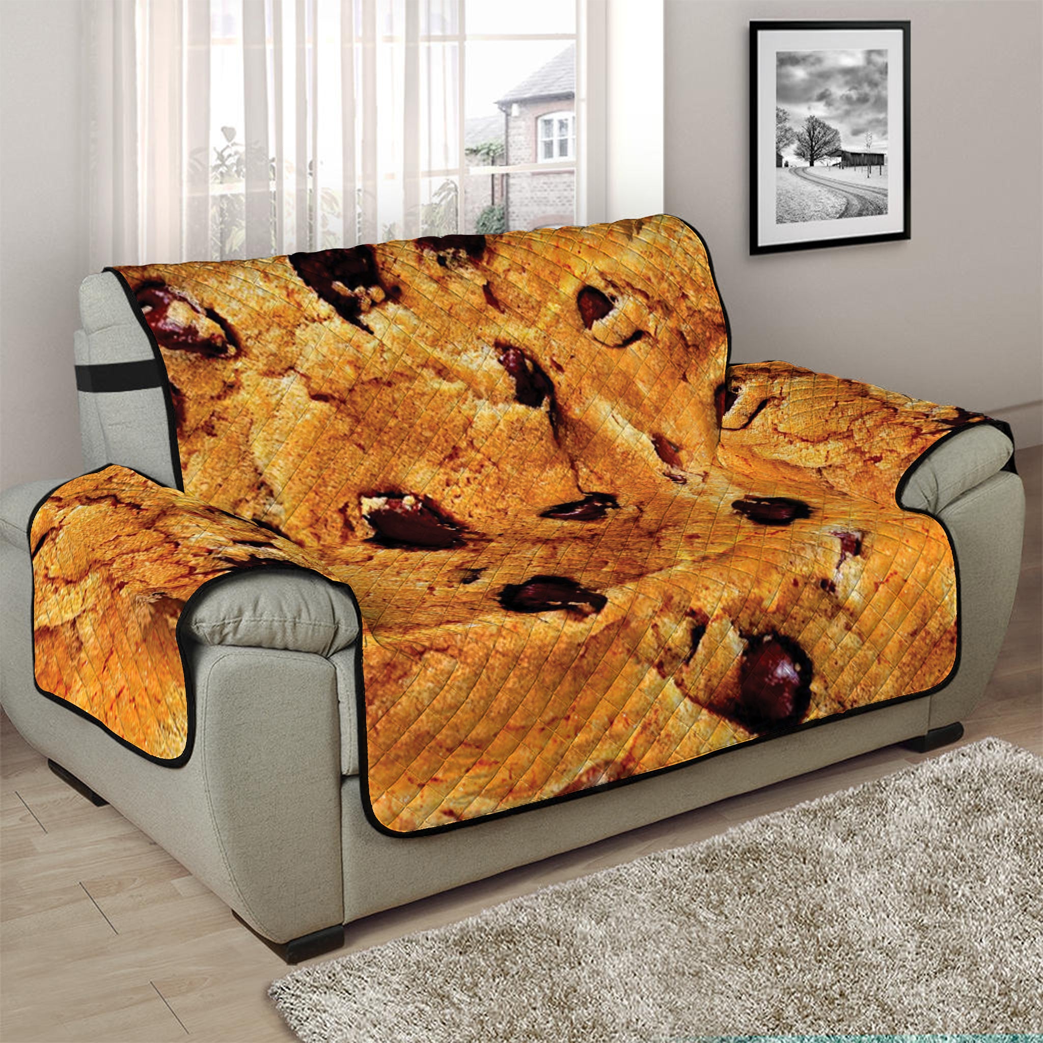 Chocolate Chip Cookie Print Half Sofa Protector