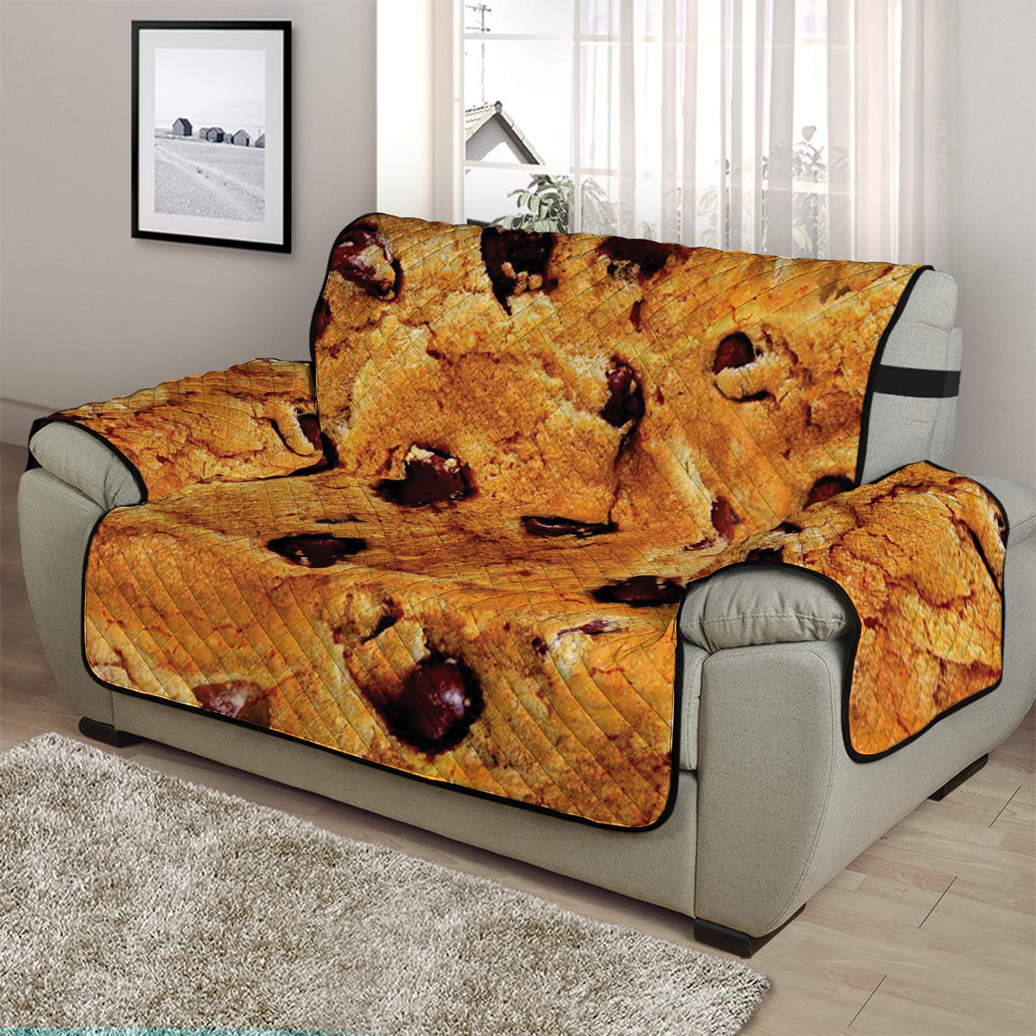 Chocolate Chip Cookie Print Half Sofa Protector