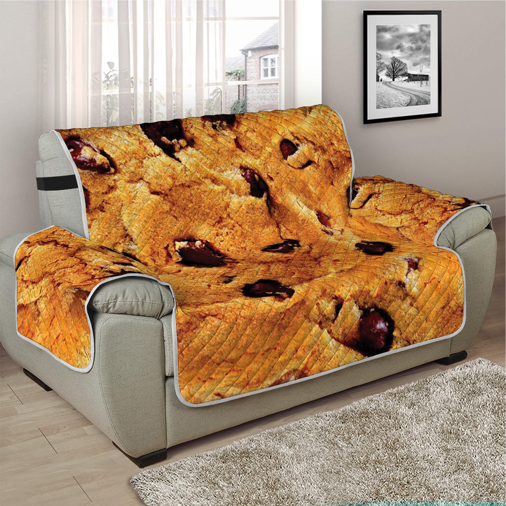 Chocolate Chip Cookie Print Half Sofa Protector