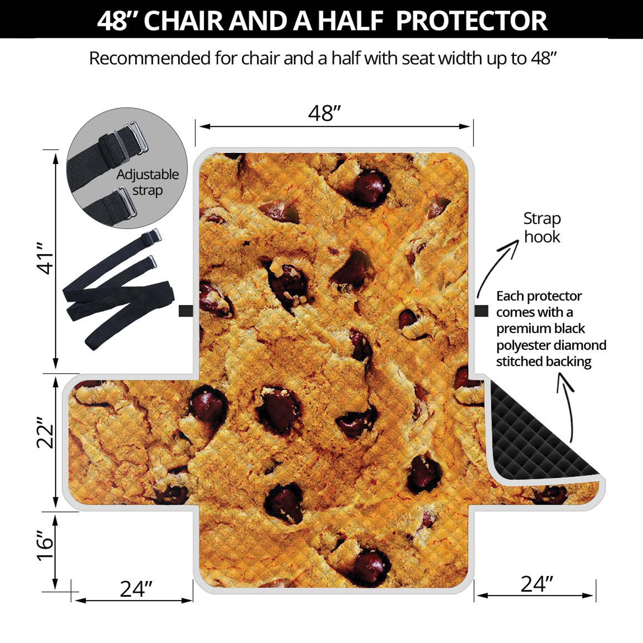 Chocolate Chip Cookie Print Half Sofa Protector