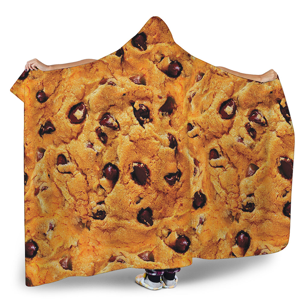 Chocolate Chip Cookie Print Hooded Blanket