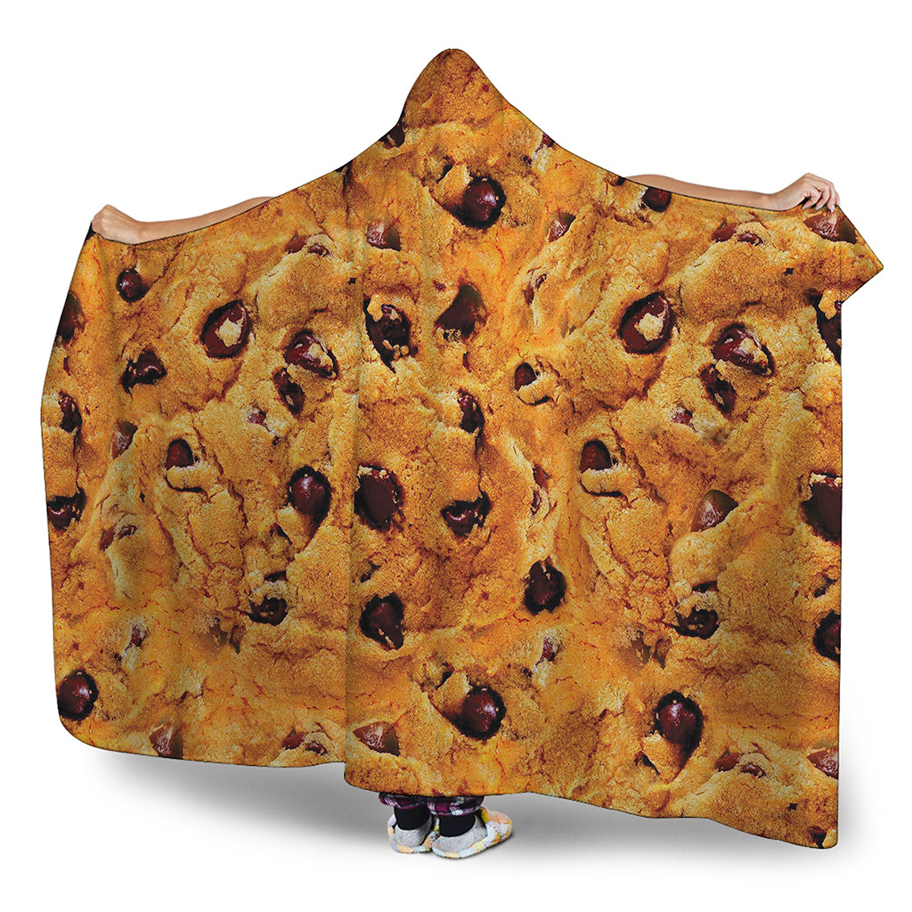 Chocolate Chip Cookie Print Hooded Blanket