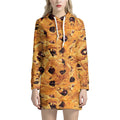 Chocolate Chip Cookie Print Pullover Hoodie Dress