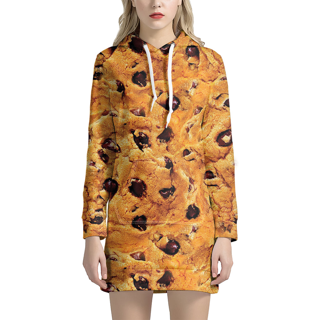 Chocolate Chip Cookie Print Hoodie Dress