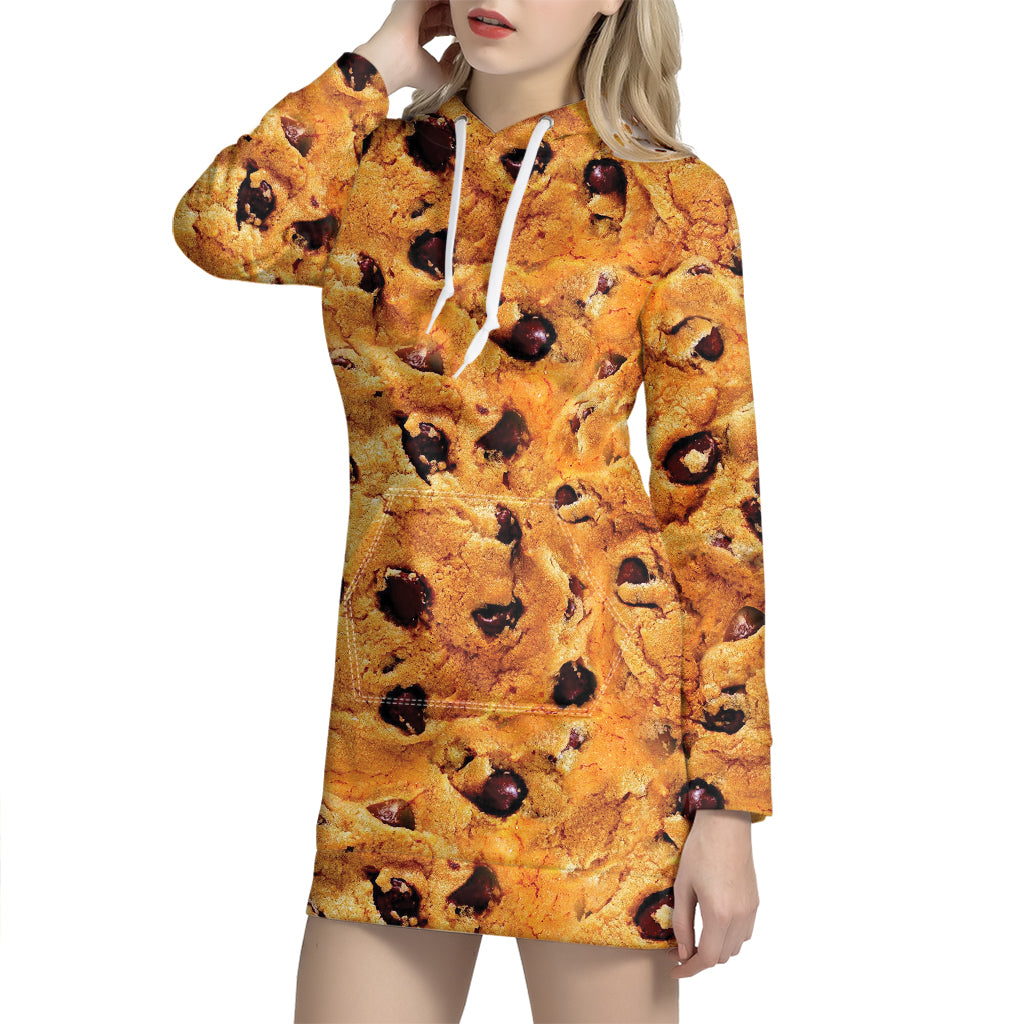 Chocolate Chip Cookie Print Hoodie Dress