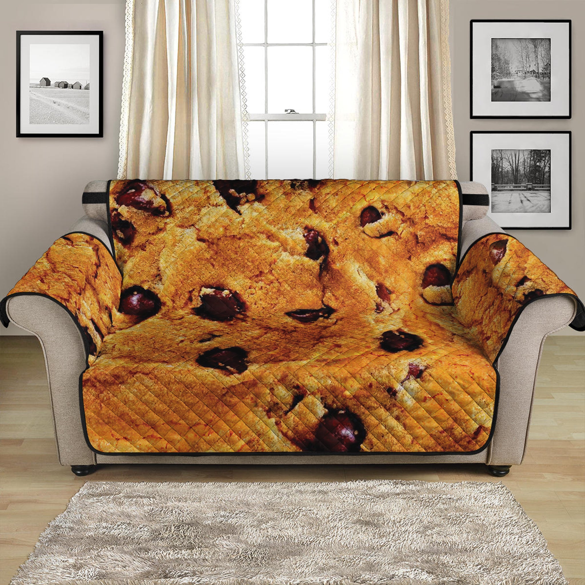 Chocolate Chip Cookie Print Loveseat Protector