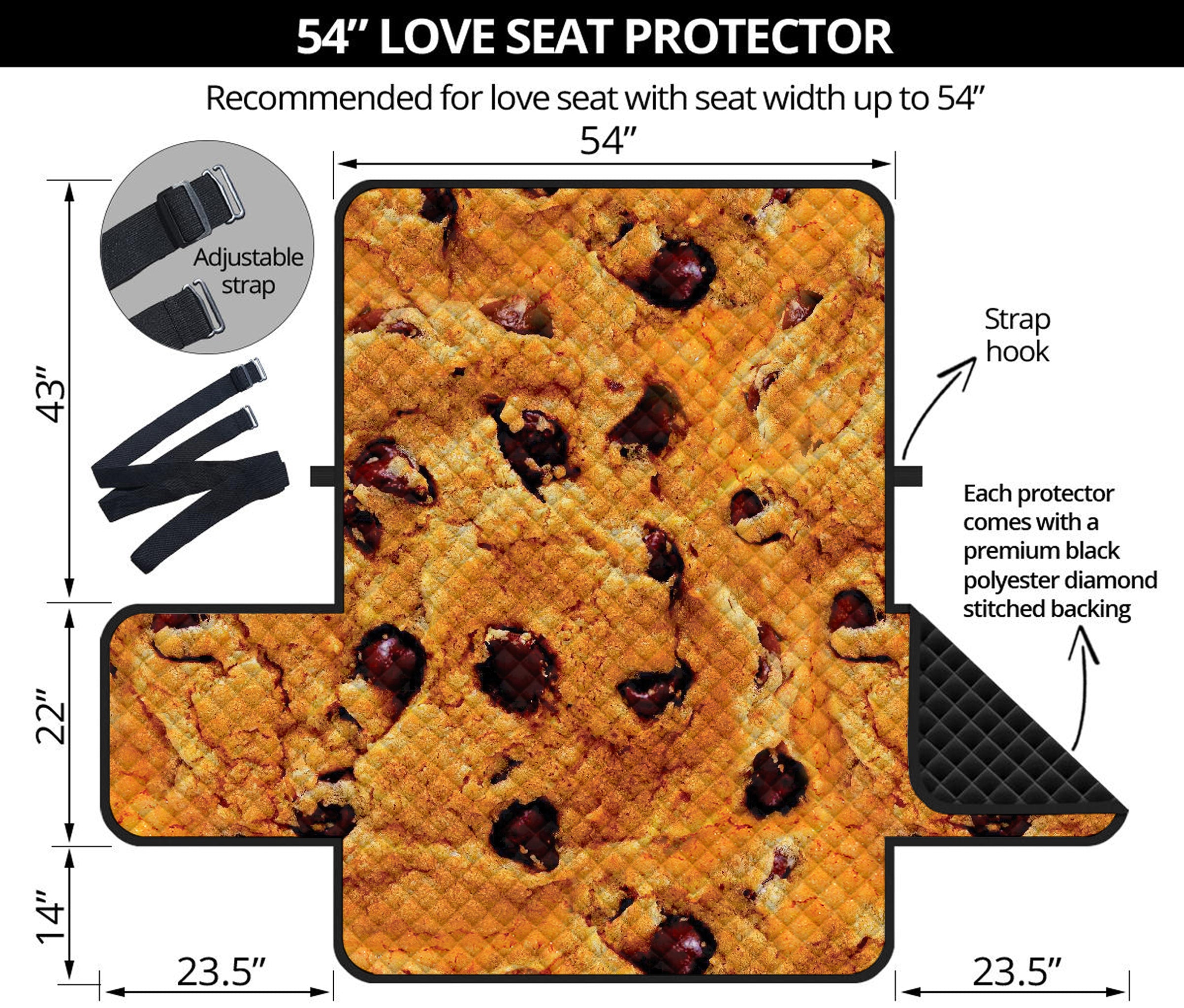 Chocolate Chip Cookie Print Loveseat Protector