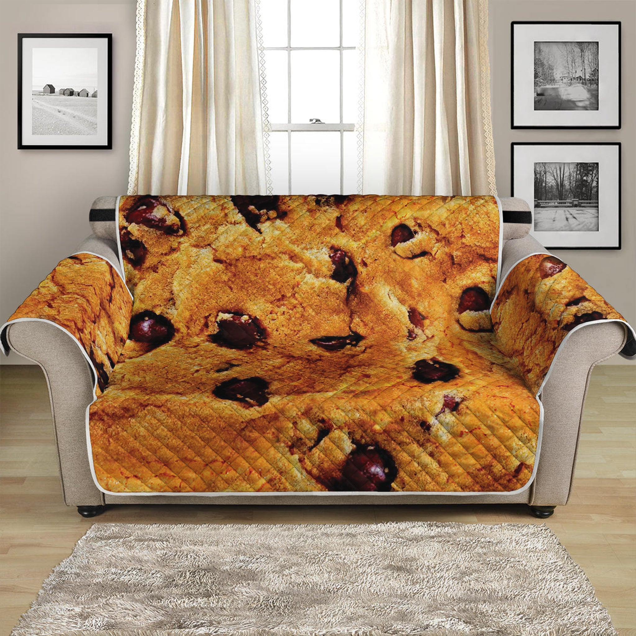 Chocolate Chip Cookie Print Loveseat Protector