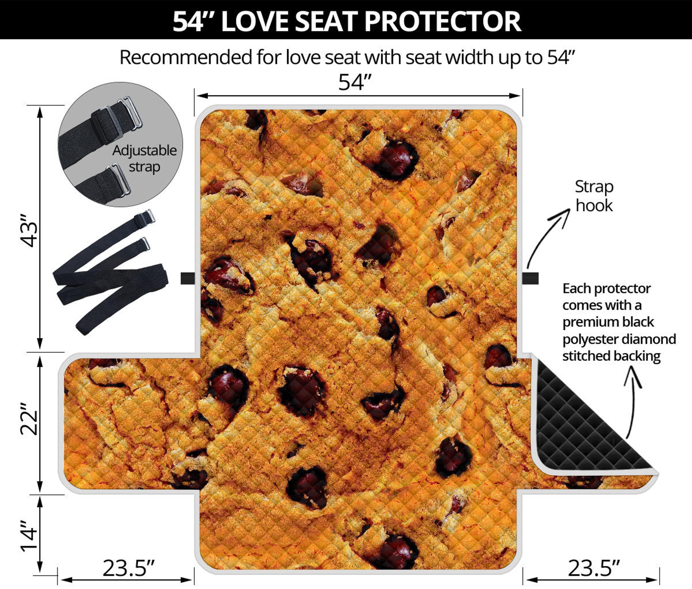 Chocolate Chip Cookie Print Loveseat Protector