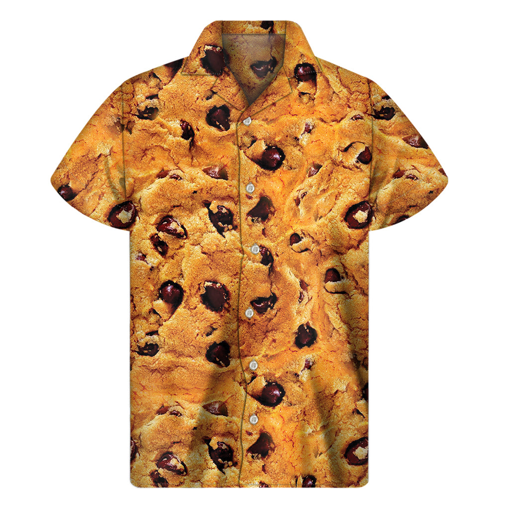 Chocolate Chip Cookie Print Men's Short Sleeve Shirt