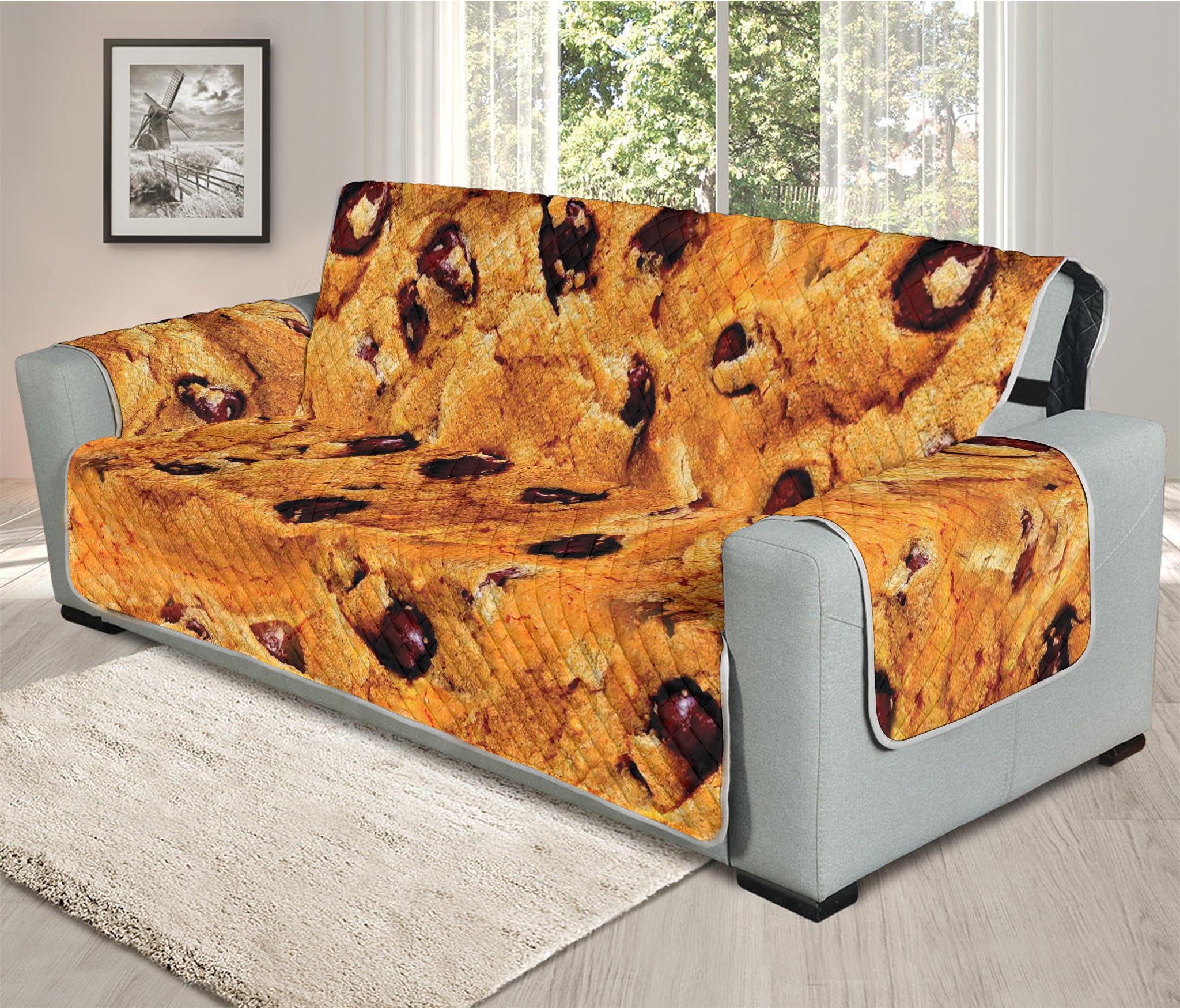 Chocolate Chip Cookie Print Oversized Sofa Protector