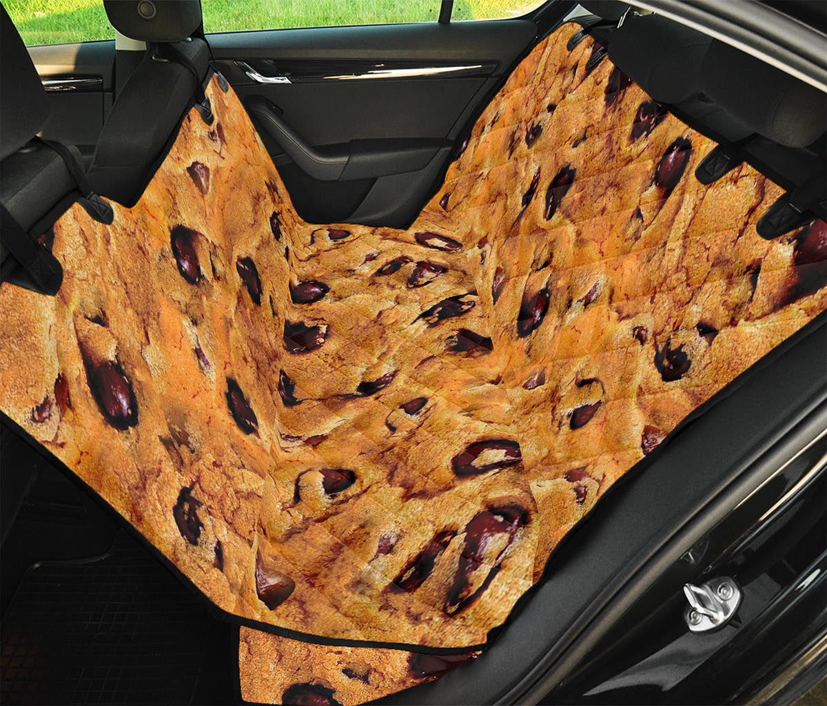 Chocolate Chip Cookie Print Pet Car Back Seat Cover