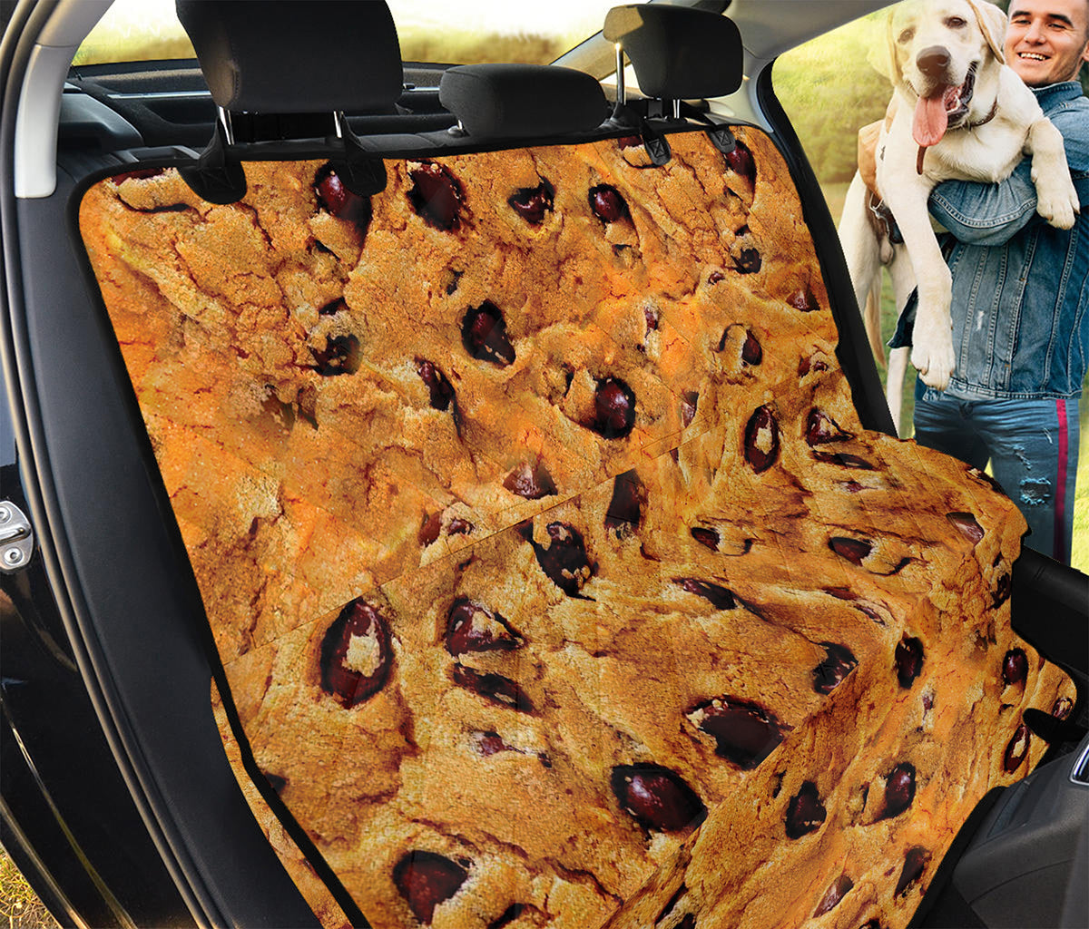 Chocolate Chip Cookie Print Pet Car Back Seat Cover