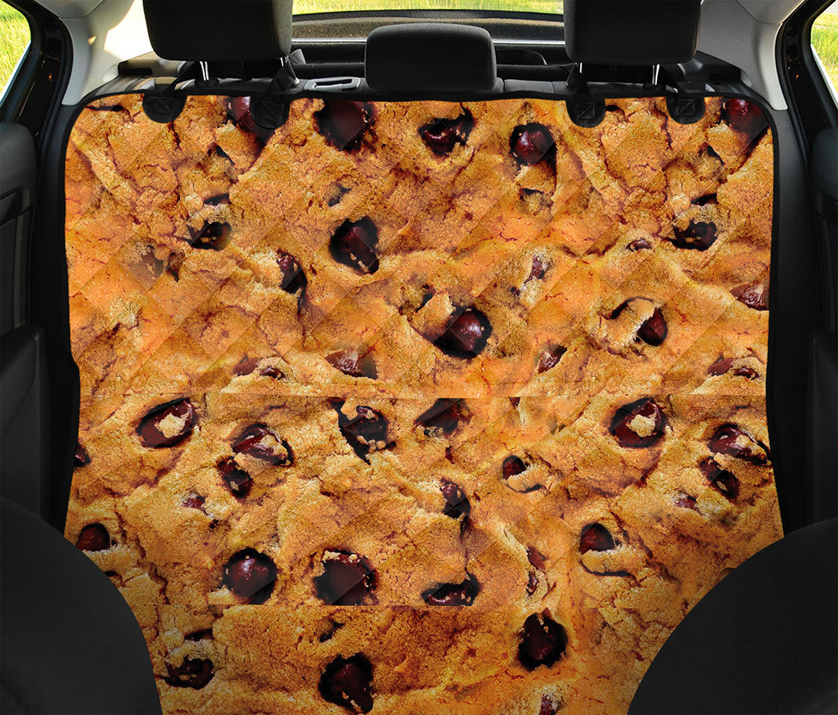 Chocolate Chip Cookie Print Pet Car Back Seat Cover