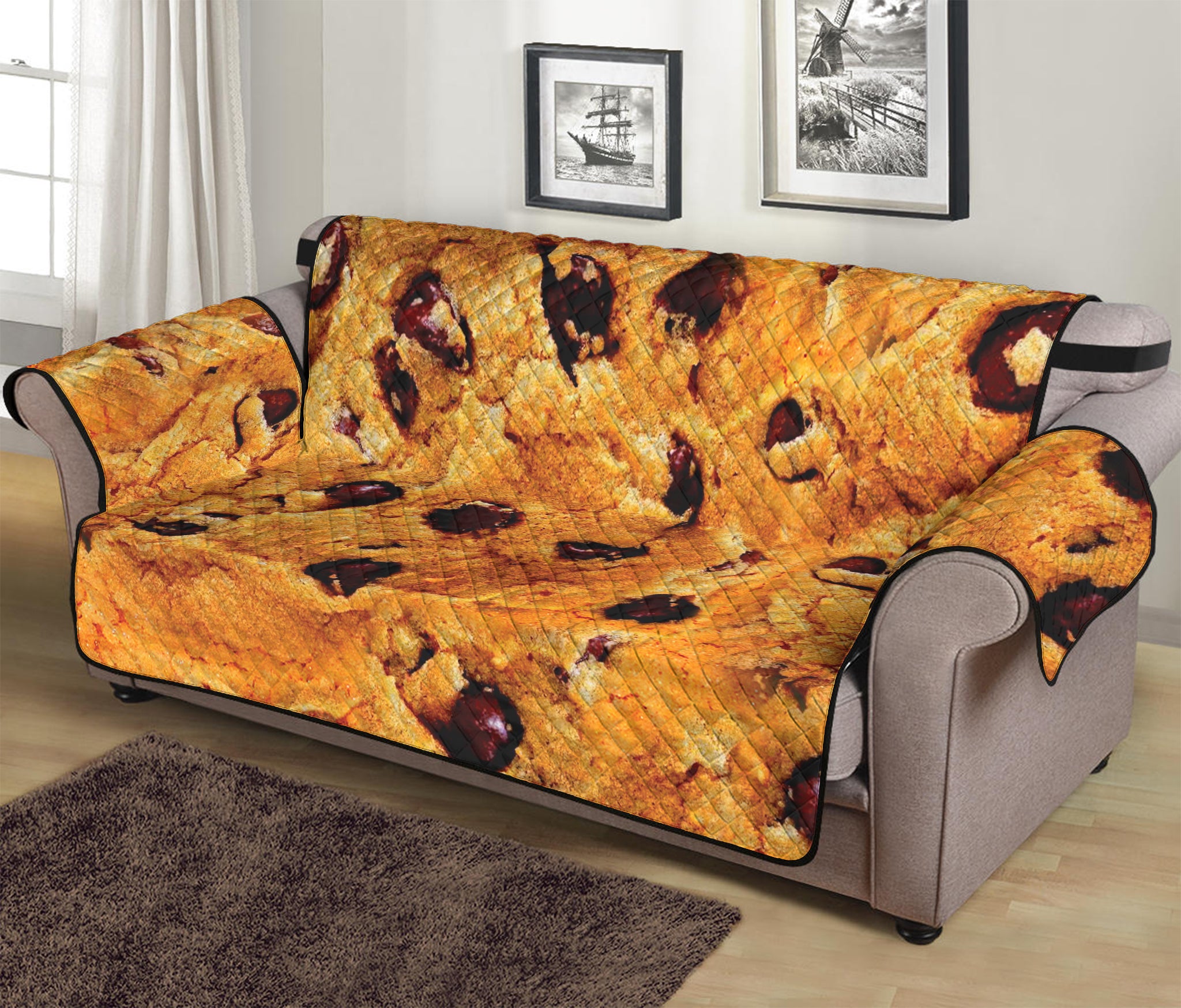 Chocolate Chip Cookie Print Sofa Protector