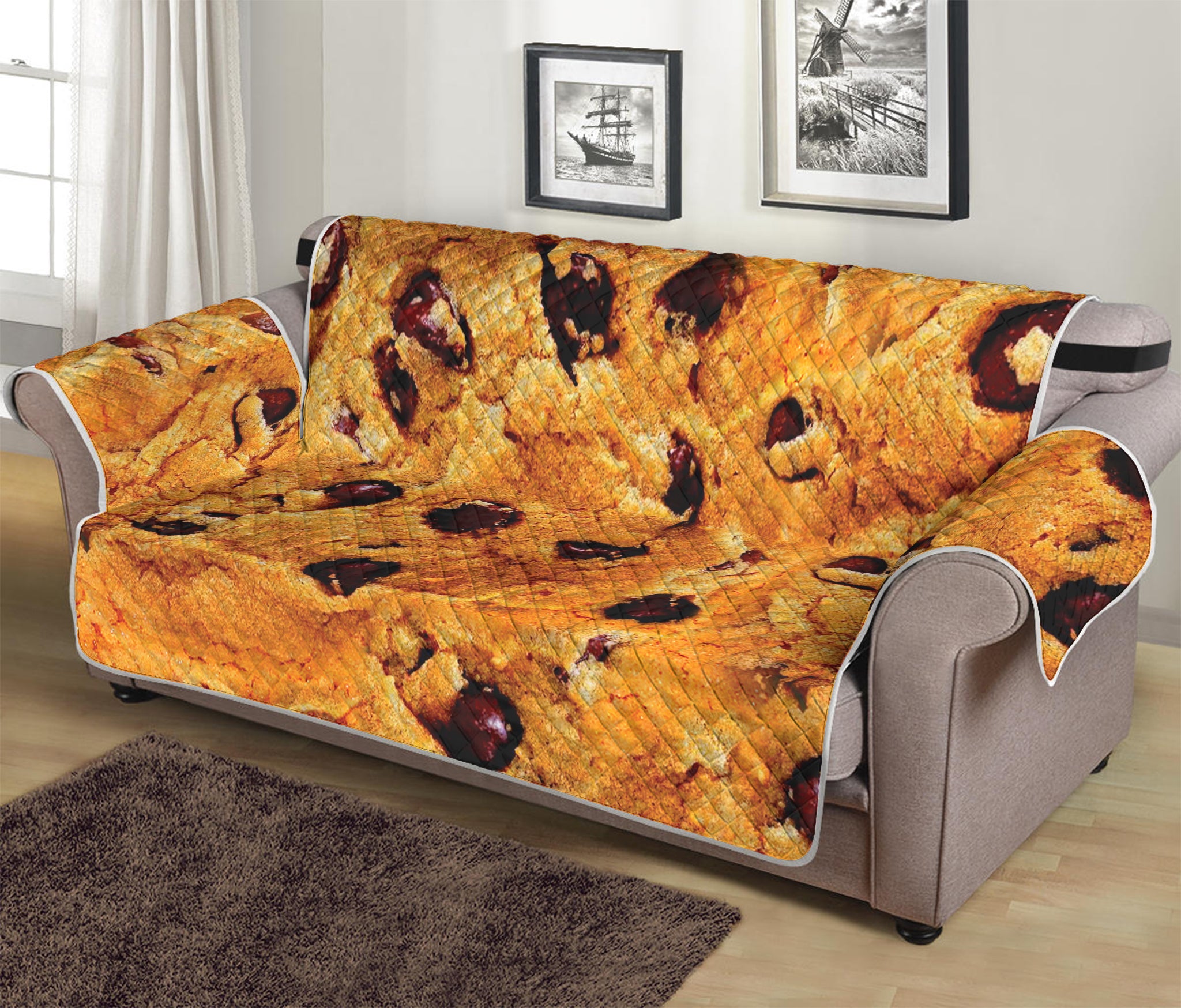 Chocolate Chip Cookie Print Sofa Protector