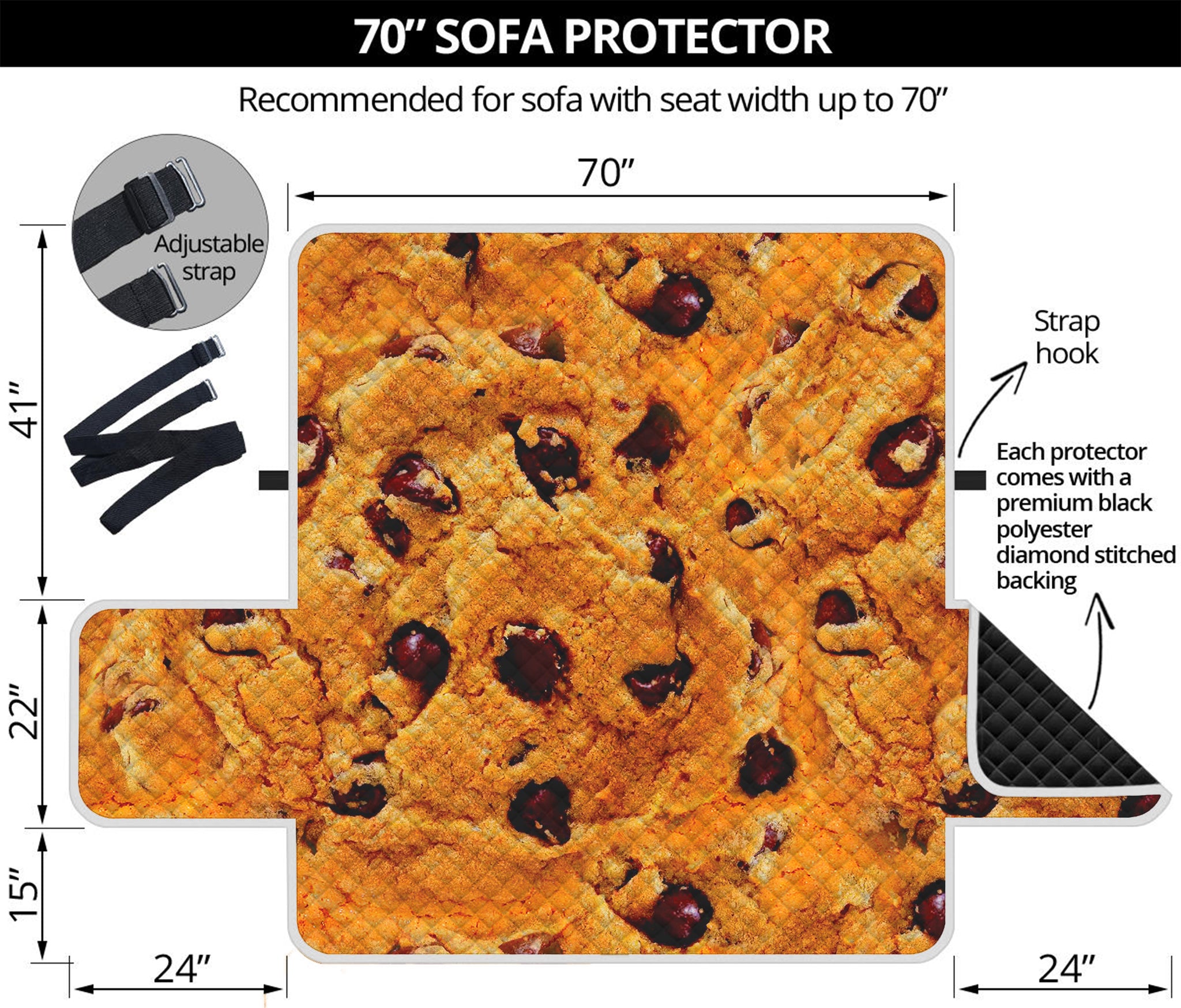 Chocolate Chip Cookie Print Sofa Protector