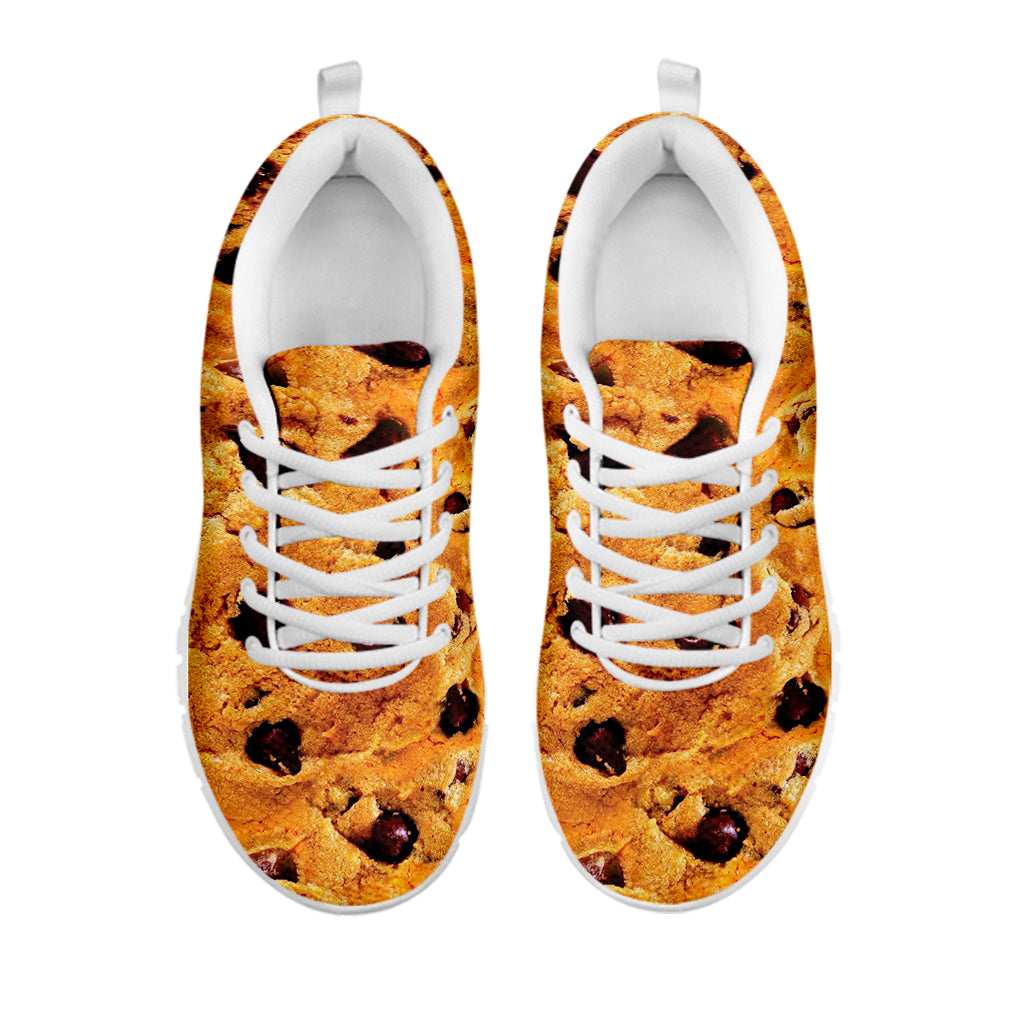 Chocolate Chip Cookie Print White Sneakers