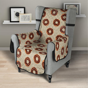 Chocolate Donuts Pattern Print Armchair Protector