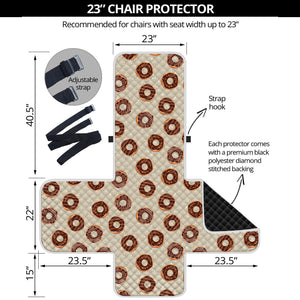 Chocolate Donuts Pattern Print Armchair Protector