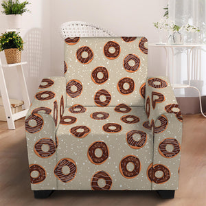 Chocolate Donuts Pattern Print Armchair Slipcover