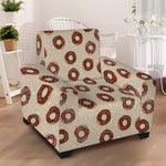 Chocolate Donuts Pattern Print Armchair Slipcover