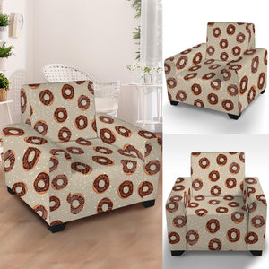 Chocolate Donuts Pattern Print Armchair Slipcover