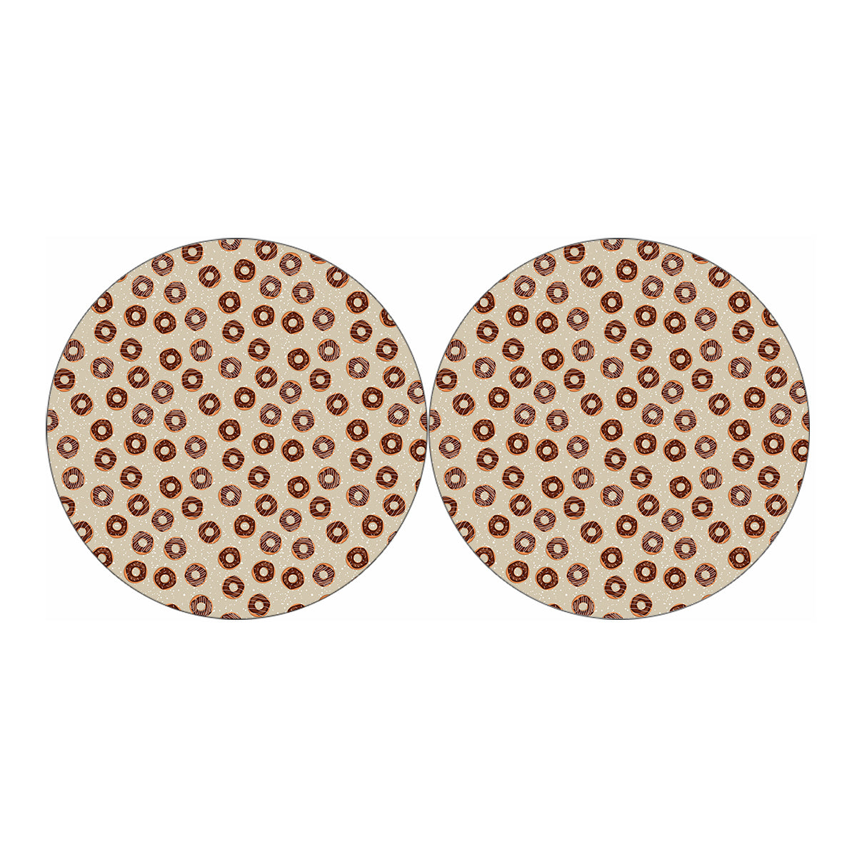 Chocolate Donuts Pattern Print Car Coasters