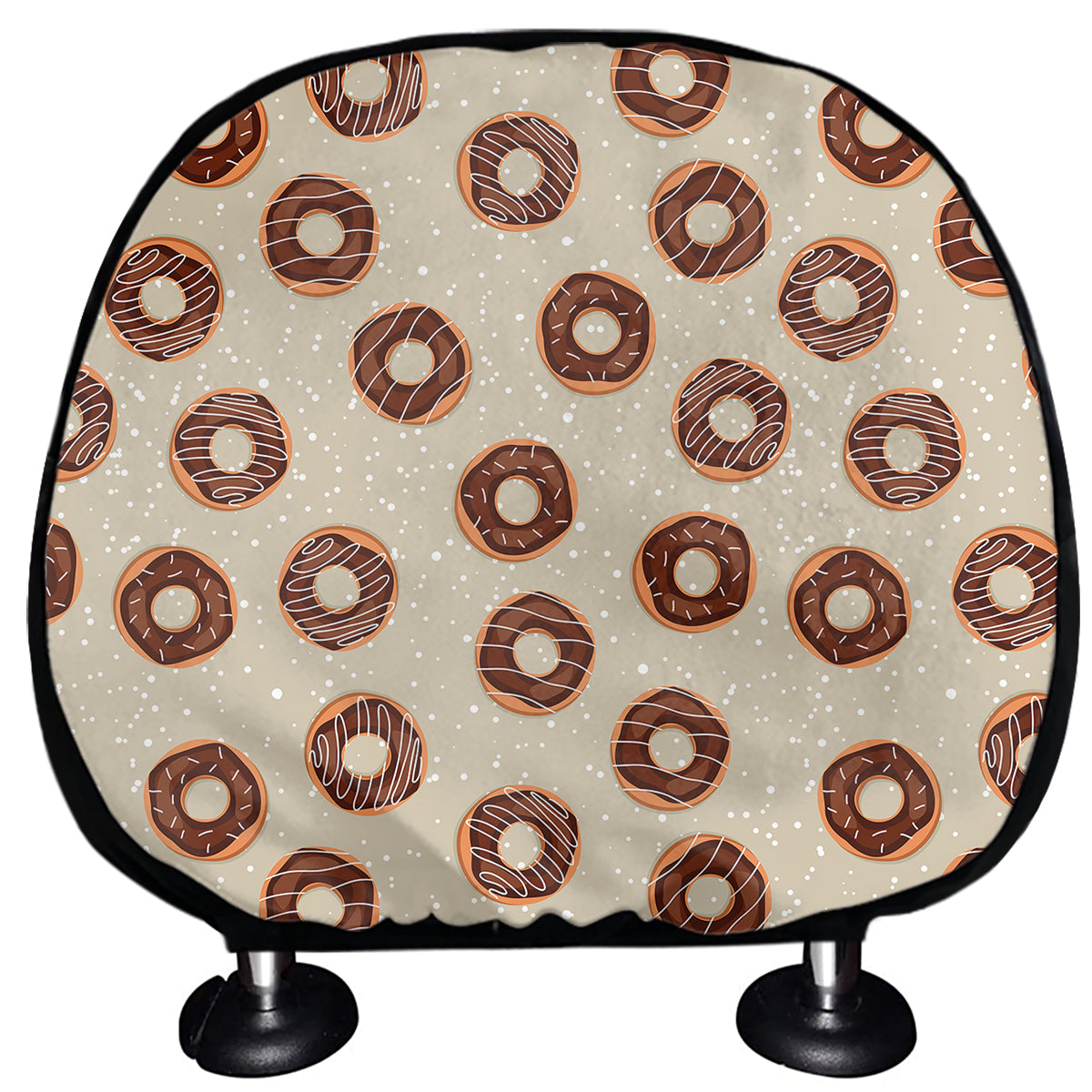 Chocolate Donuts Pattern Print Car Headrest Covers