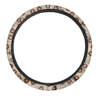 Chocolate Donuts Pattern Print Car Steering Wheel Cover