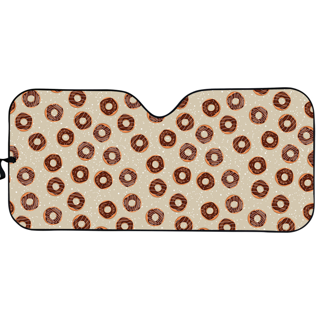 Chocolate Donuts Pattern Print Car Sun Shade