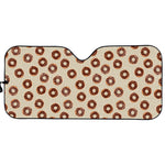 Chocolate Donuts Pattern Print Car Sun Shade