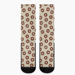 Chocolate Donuts Pattern Print Crew Socks