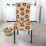 Chocolate Donuts Pattern Print Dining Chair Slipcover