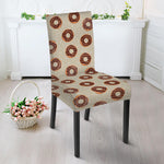 Chocolate Donuts Pattern Print Dining Chair Slipcover