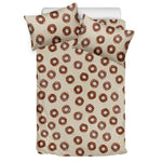 Chocolate Donuts Pattern Print Duvet Cover Bedding Set