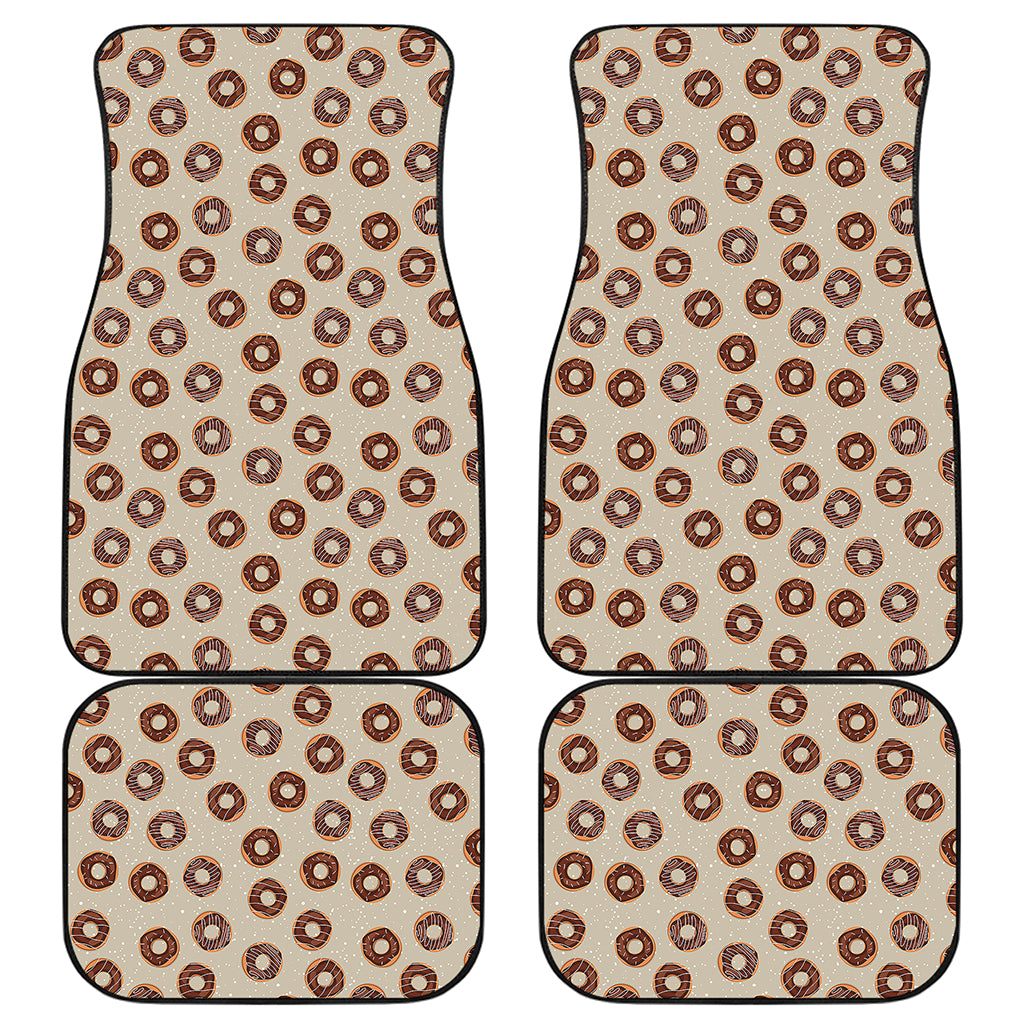 Chocolate Donuts Pattern Print Front and Back Car Floor Mats