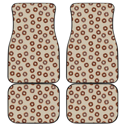 Chocolate Donuts Pattern Print Front and Back Car Floor Mats