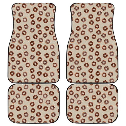 Chocolate Donuts Pattern Print Front and Back Car Floor Mats