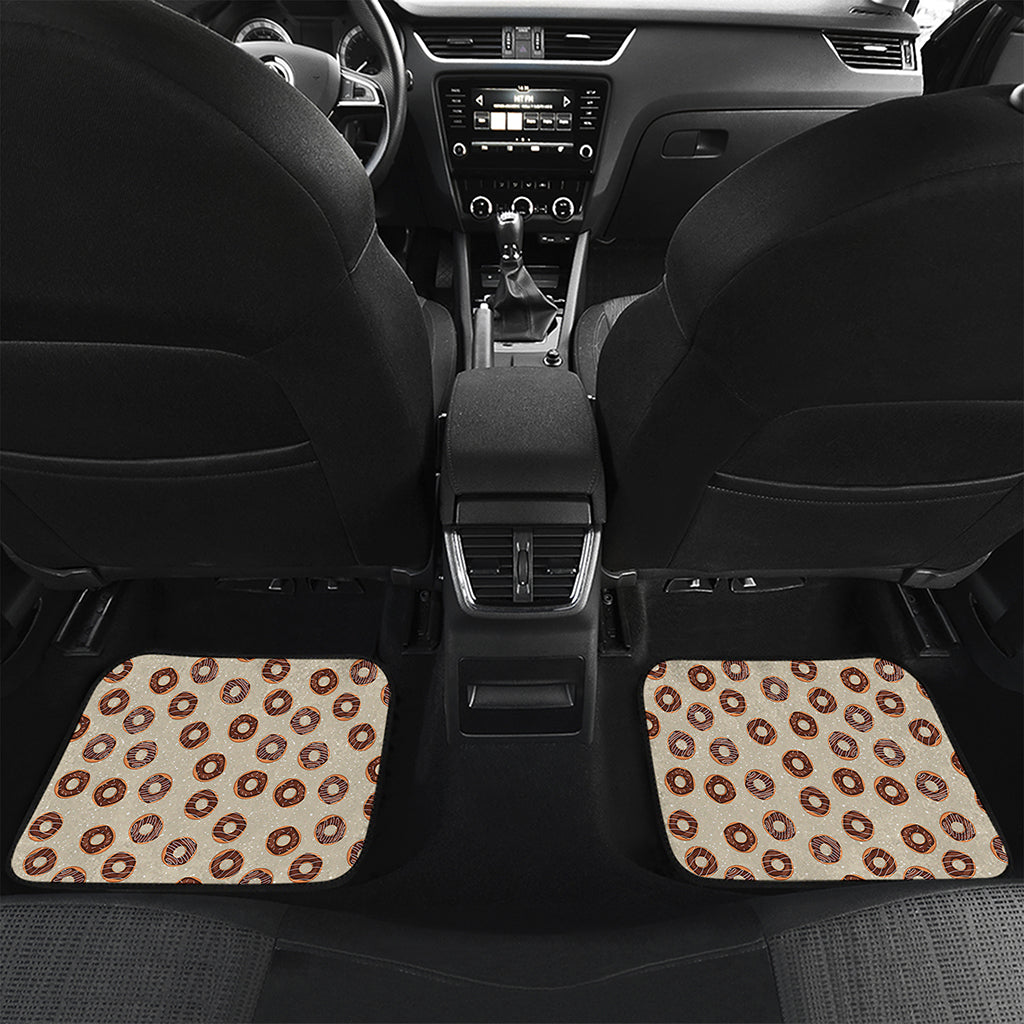 Chocolate Donuts Pattern Print Front and Back Car Floor Mats