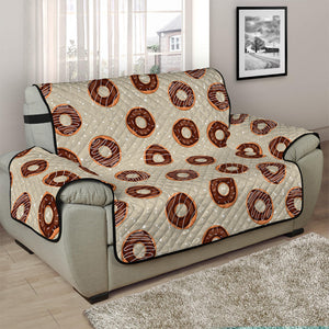 Chocolate Donuts Pattern Print Half Sofa Protector