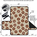 Chocolate Donuts Pattern Print Half Sofa Protector