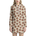 Chocolate Donuts Pattern Print Pullover Hoodie Dress