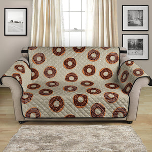 Chocolate Donuts Pattern Print Loveseat Protector