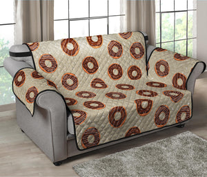 Chocolate Donuts Pattern Print Loveseat Protector