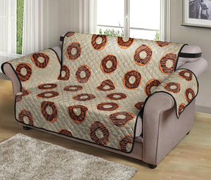 Chocolate Donuts Pattern Print Loveseat Protector