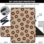 Chocolate Donuts Pattern Print Loveseat Protector