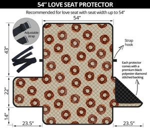 Chocolate Donuts Pattern Print Loveseat Protector